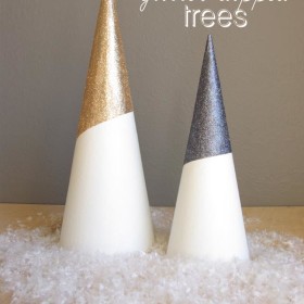 Modern Glitter Dipped Trees