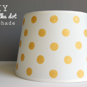 DIY Gold Polka Dot Lamp Shade