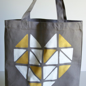 Geometric Heart Tote Bag