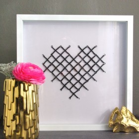 Framed Cross Stitch Heart