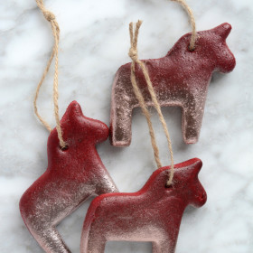 Dala Horse Salt Dough Ornaments