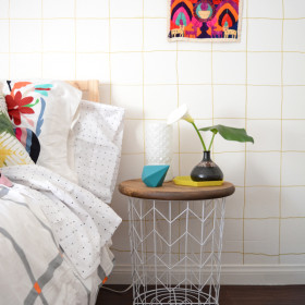 DIY Wire Basket Side Table