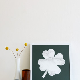 DIY Marble Shamrock Print