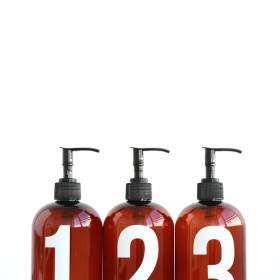Numbered Shower Bottles