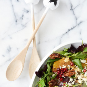 Winter Pomegranate Salad and DIY XO Salad Spoons