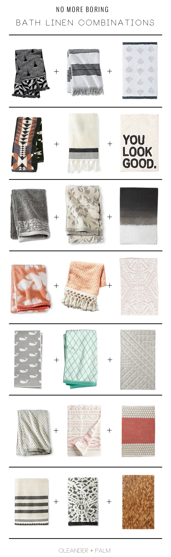 No More Boring Bath Linen Combinations