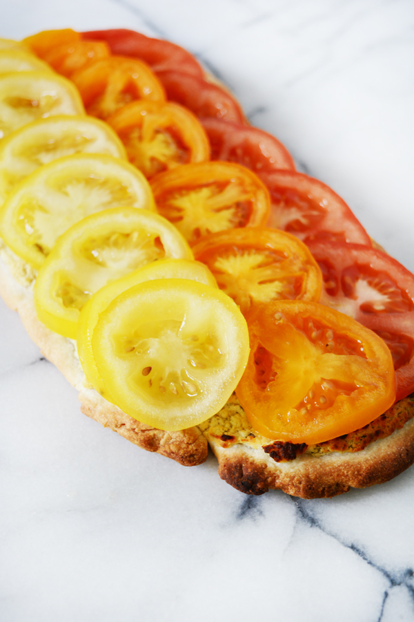 Easy tomato goat cheese savory tart.