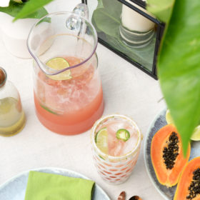 Grapefruit Jalapeno Lime Mocktail Margaritas and Outdoor Entertaining