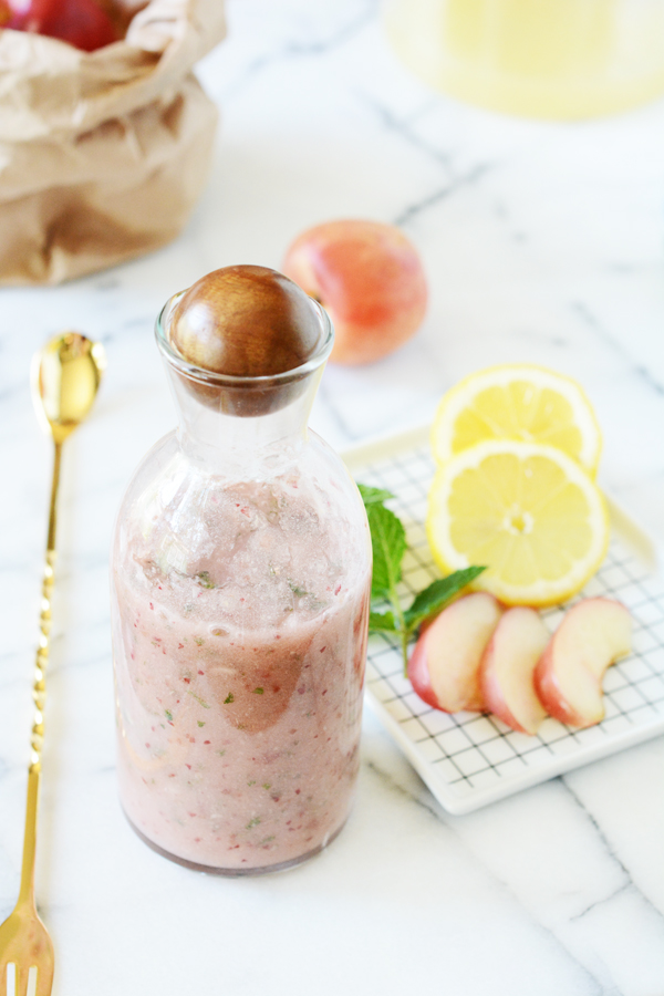 sparkling nectarine mint lemonade