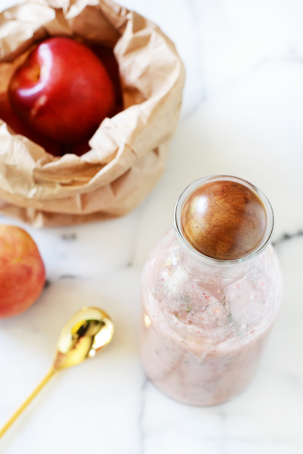 sparkling nectarine mint lemonade