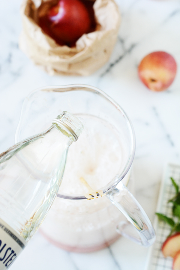 sparkling nectarine mint lemonade 