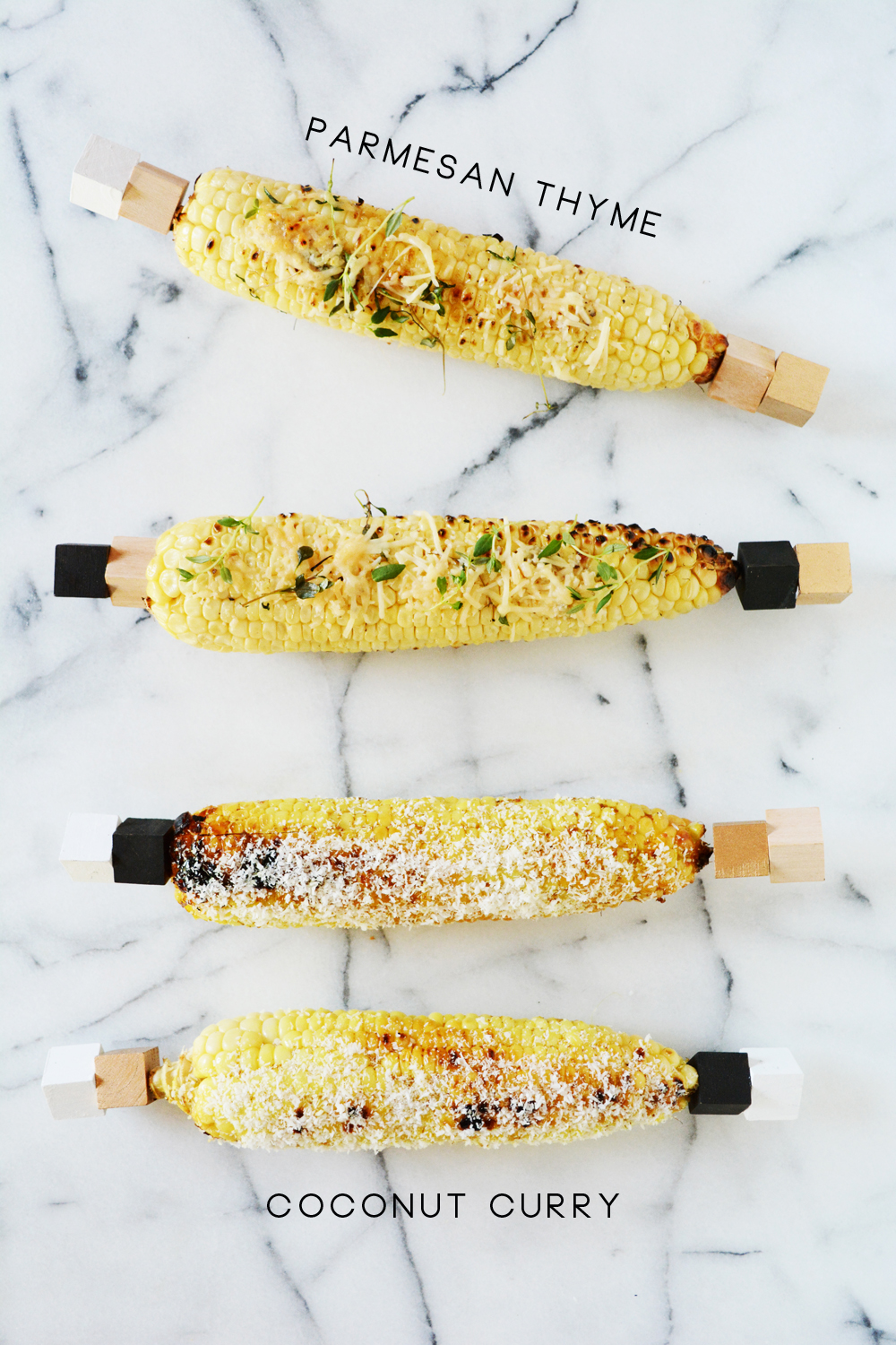 Parmesan Thyme and Coconut Curry Corn Cob