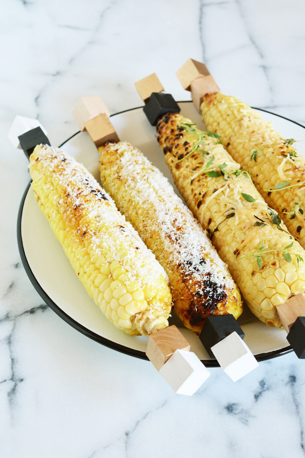 Gilled Corn on the Cob Recipes - Coconut Curry and Parmesan Thyme