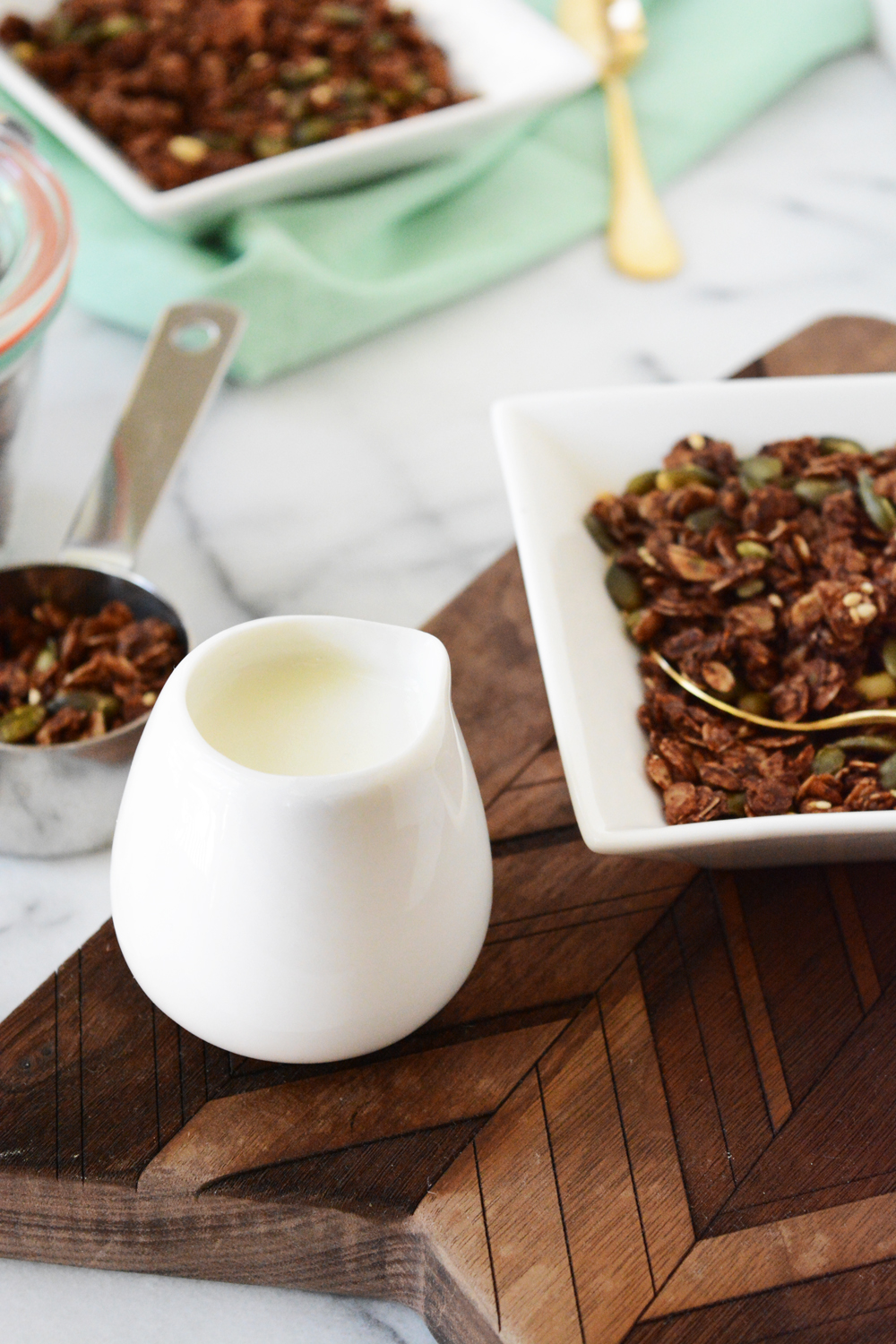 chocolate chipotle granola - a sweet and spicy combination