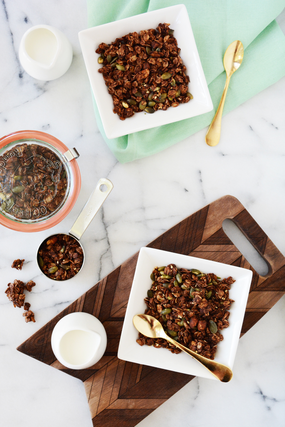 Chocolate chipotle granola recipe - a sweet and spicy combination. 