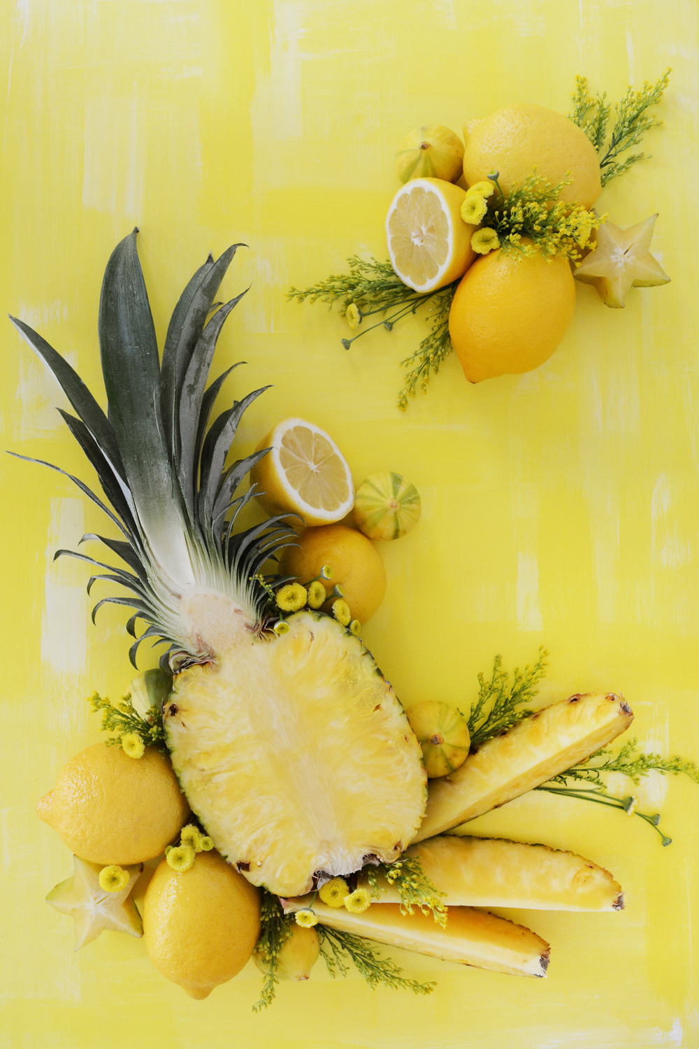 Fresh fruit art, yellow