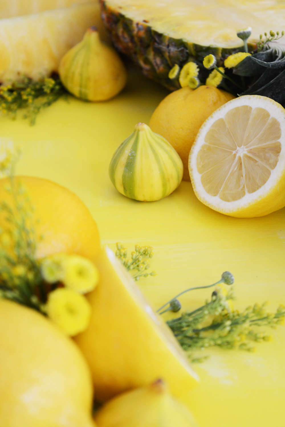 Fresh fruit art, yellow