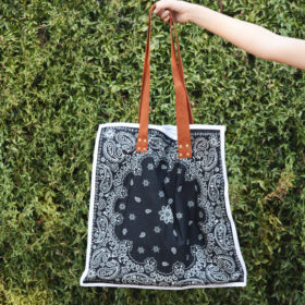 DIY Reversible Bandana Bag with Leather Straps