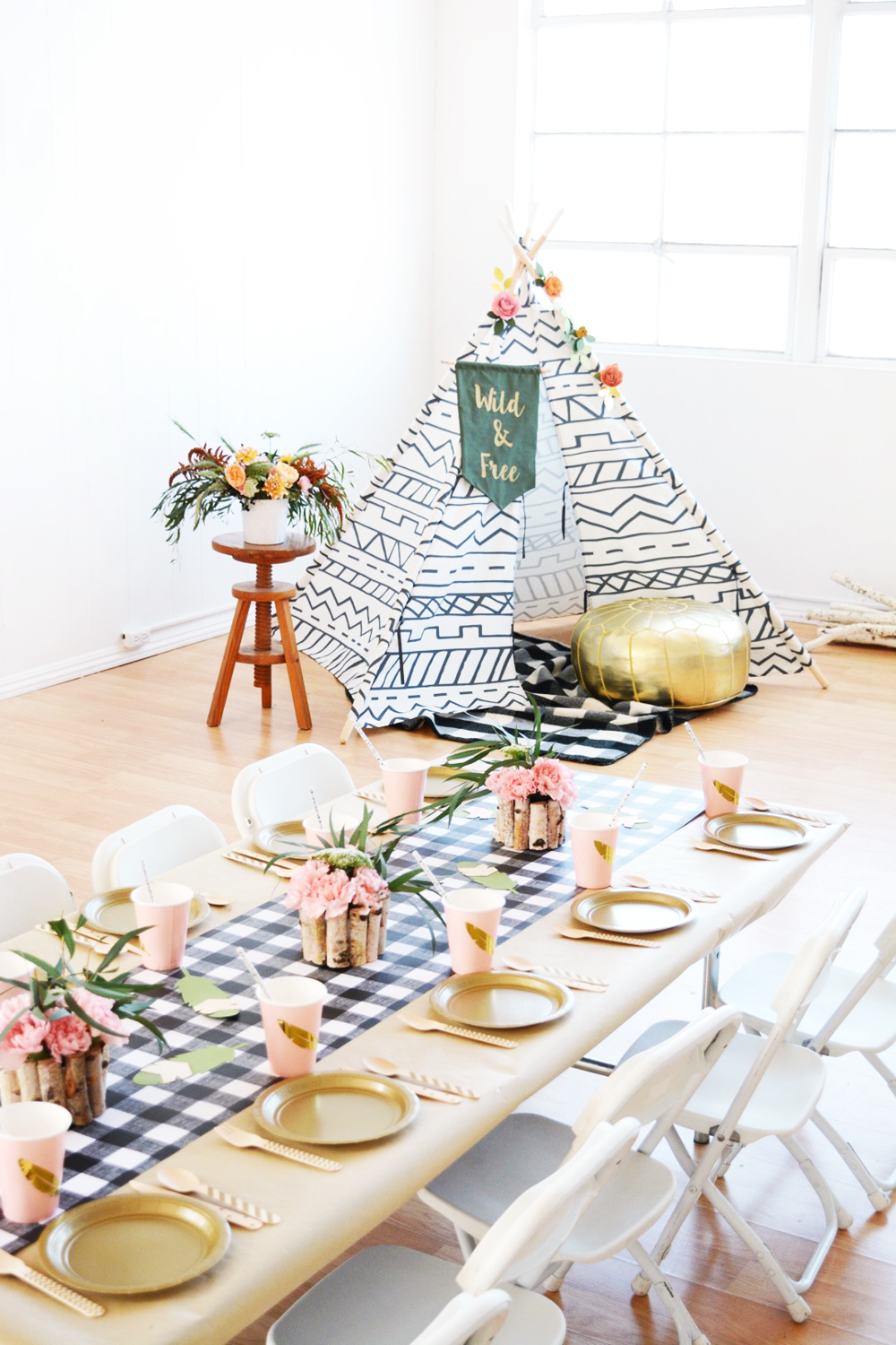 Wild and Free Boho Camping Themed Birthday Party.