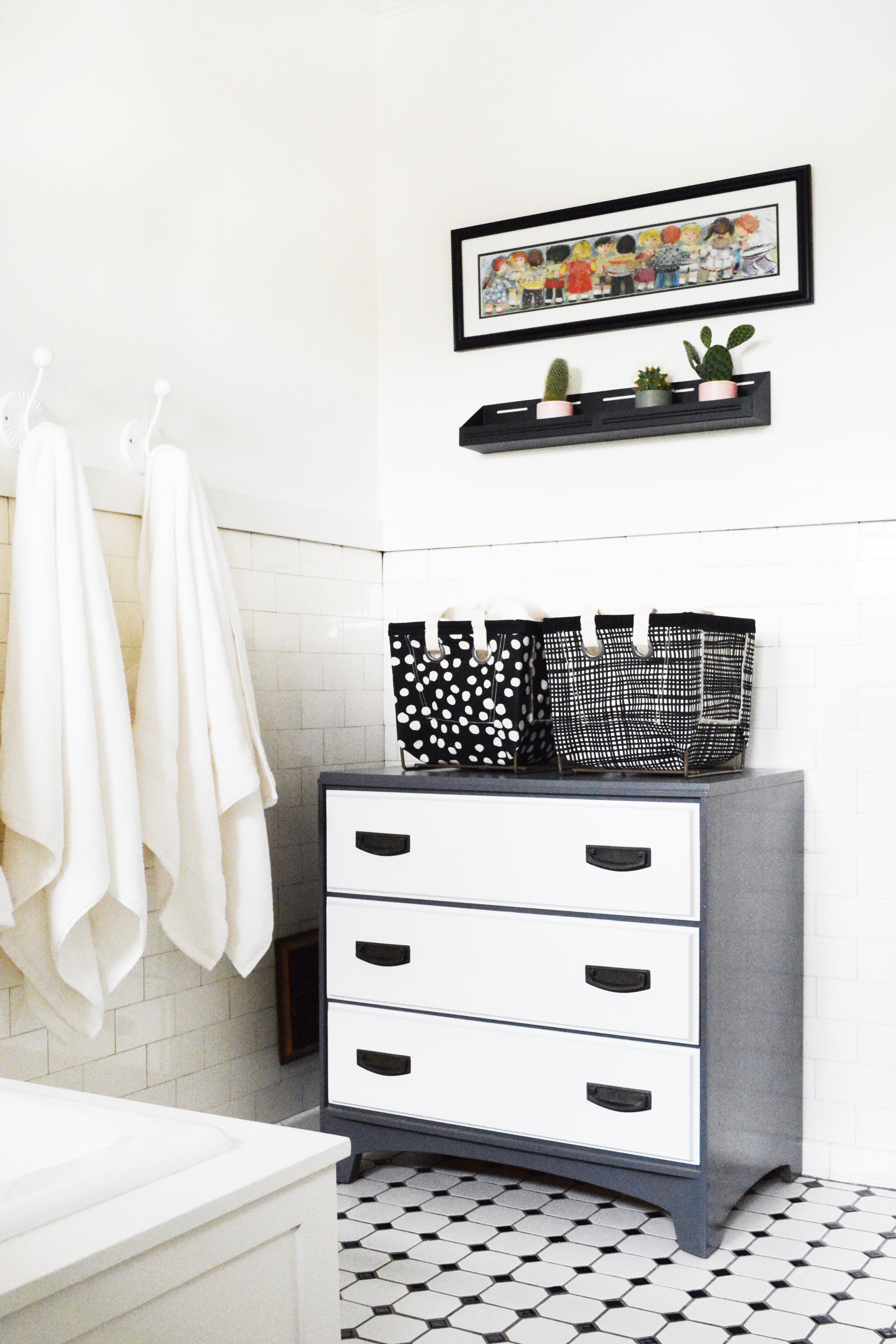 Black and white bathroom refresh.