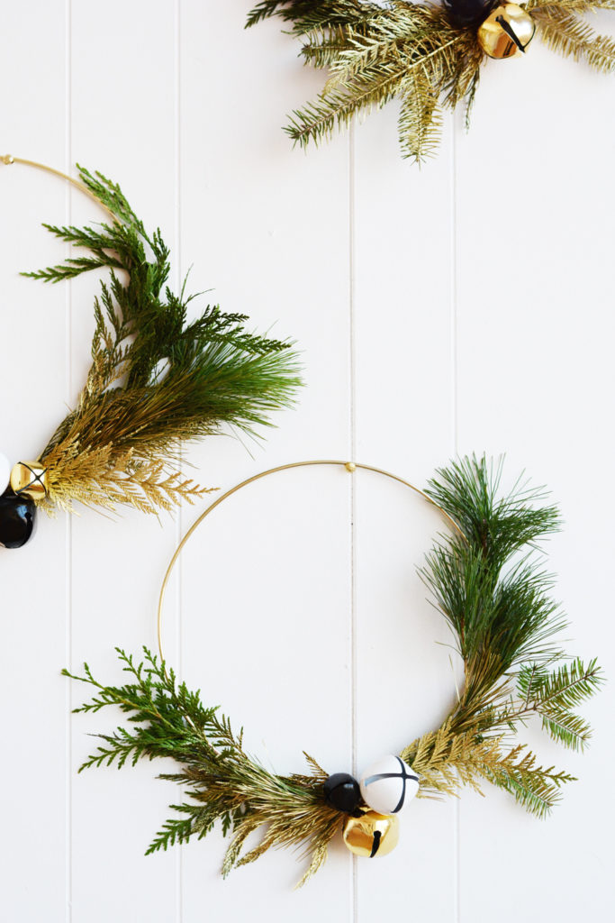 DIY Touch of Gold Modern Wreaths | Oleander + Palm