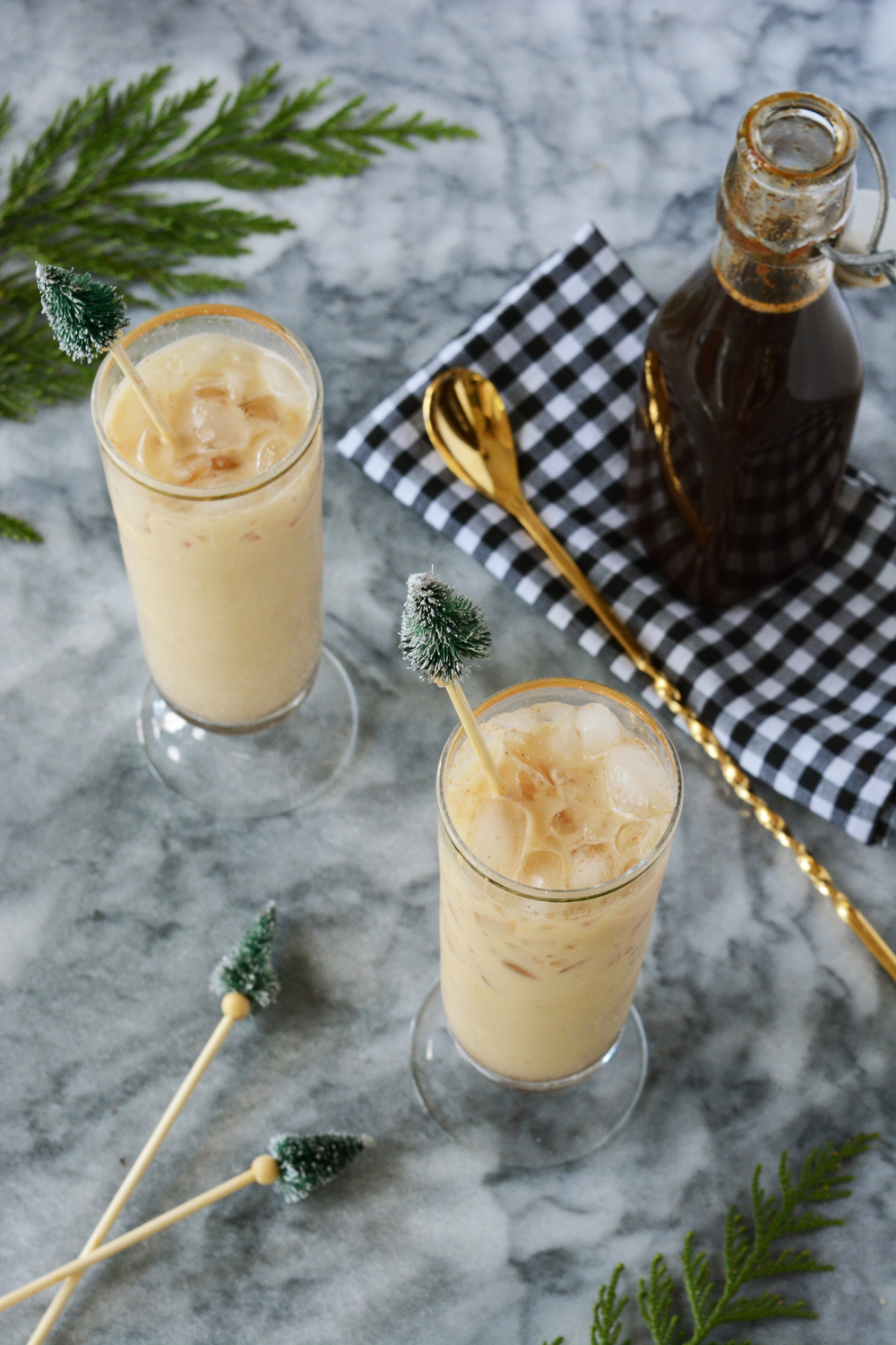 Iced Gingerbread Milk Mocktails