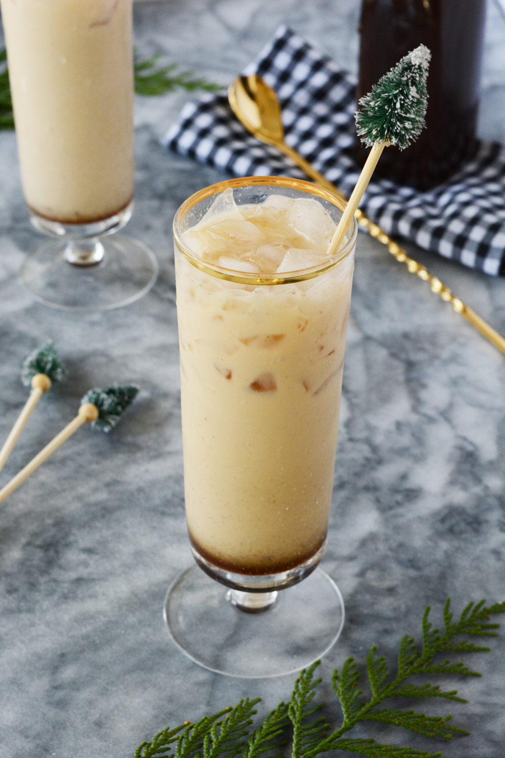 Iced Gingerbread Milk Mocktails