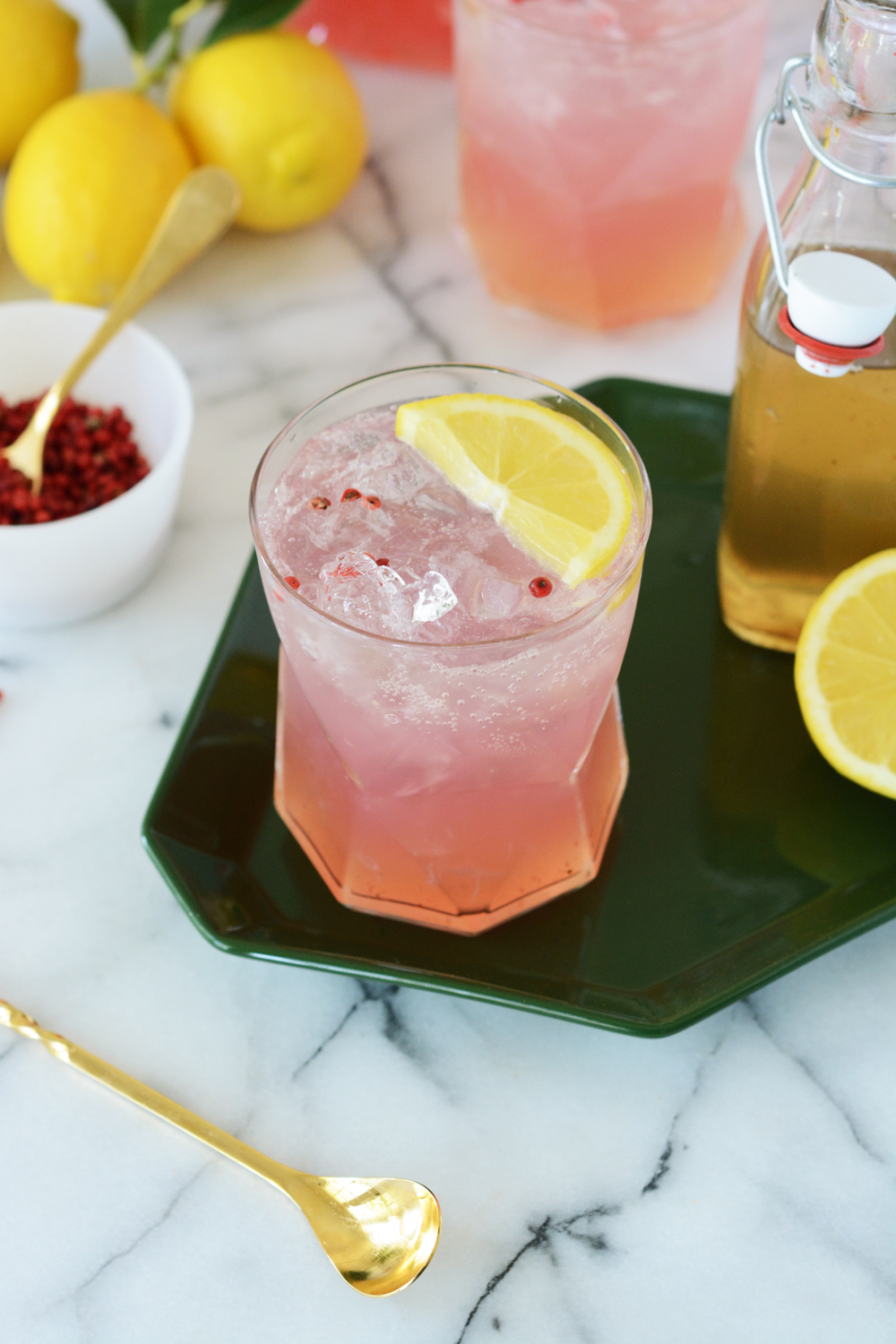 Pink Peppercorn Lemonade Mocktail