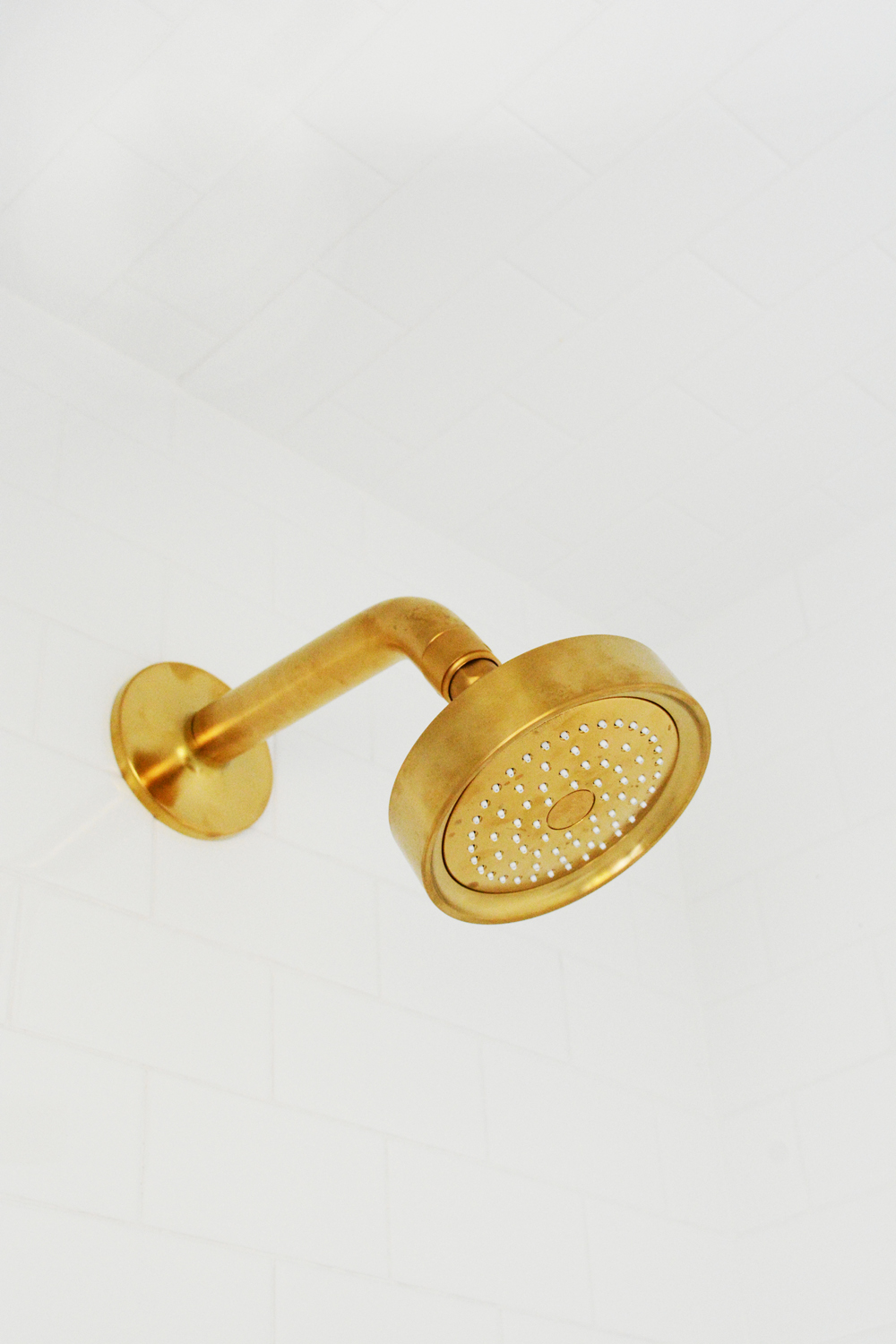 Brushed Brass Shower Head and Fixtures