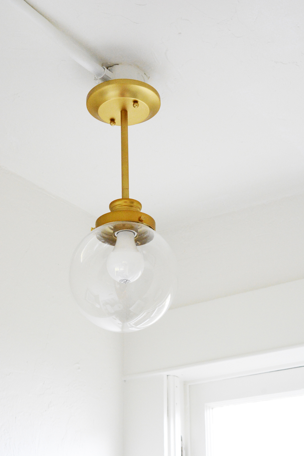 Brass Globe Pendant Light Fixture