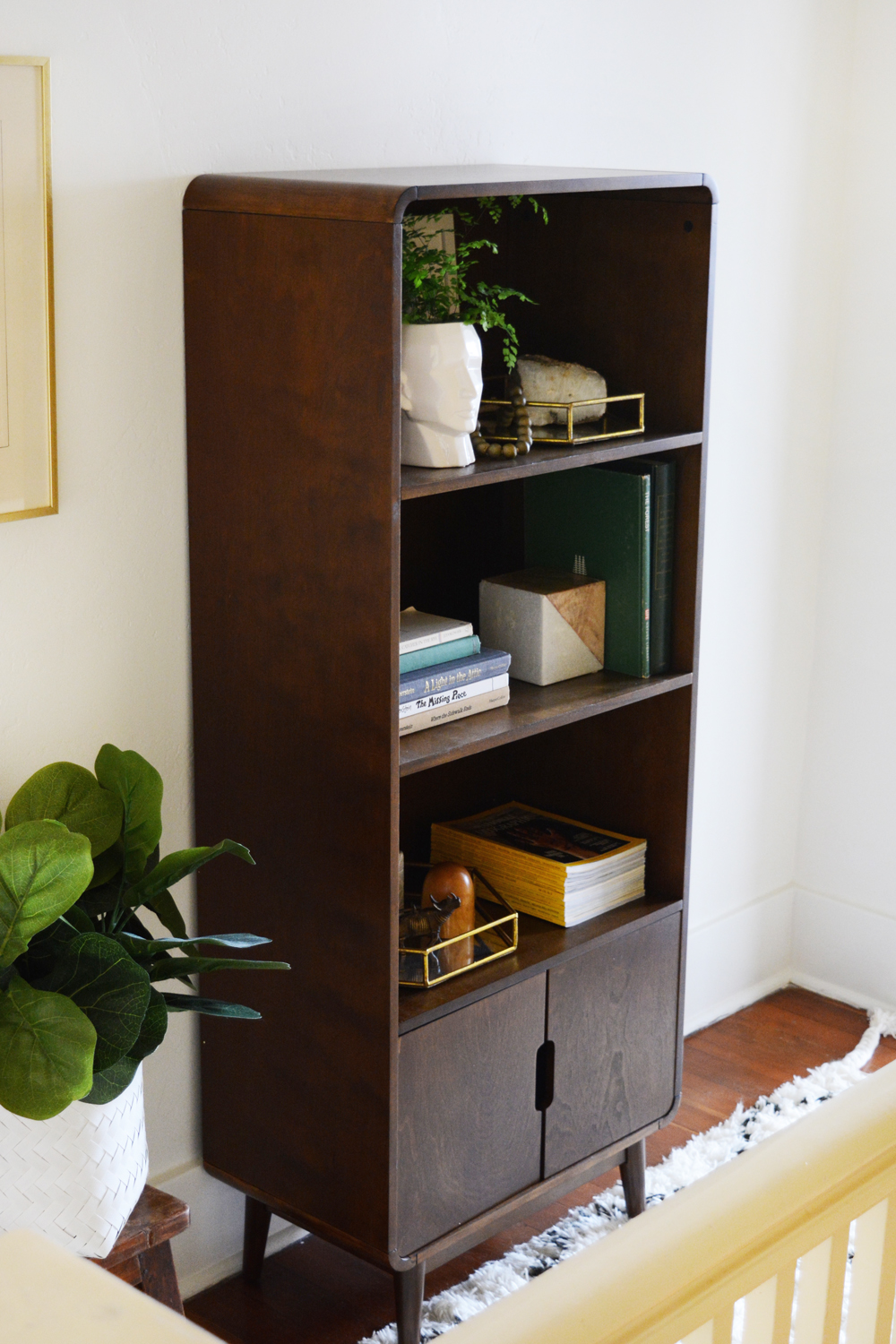 Hayneedle Midcentury Bookcase and a Hallway Makeover