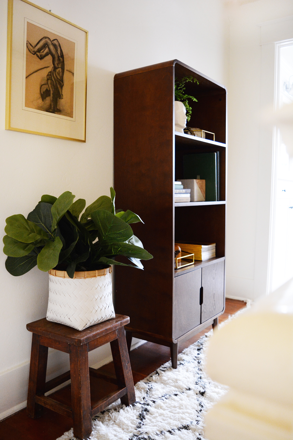 Hayneedle Midcentury Bookcase and a Hallway Makeover