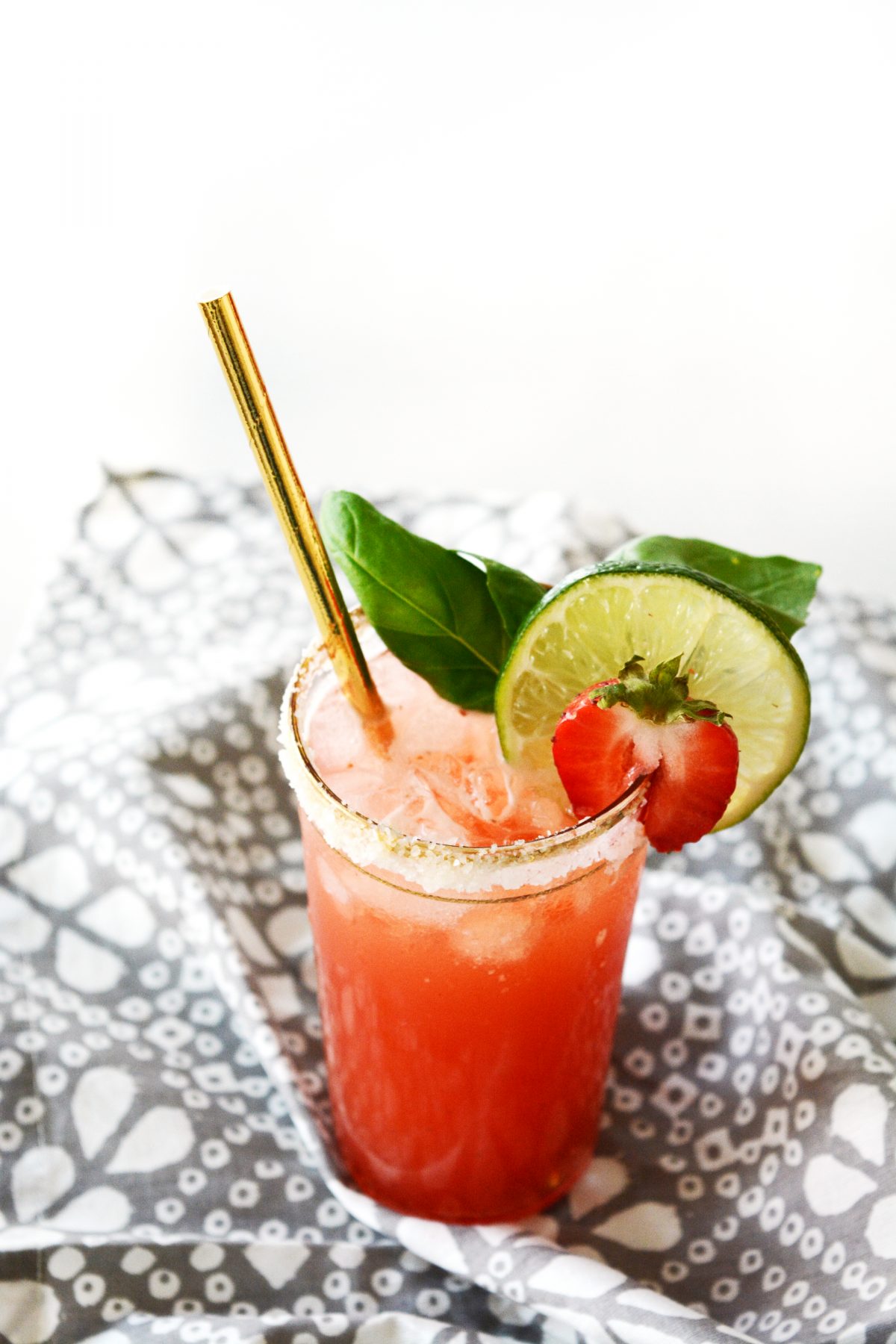 Strawberry Basil Mock-Margarita