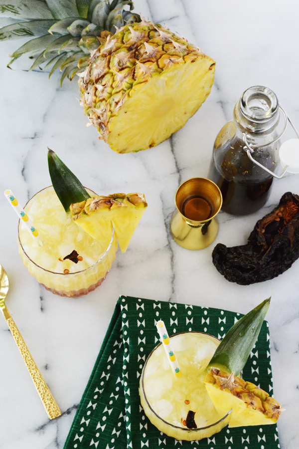 Pineapple Chile Ancho Cooler - a fun mocktail the whole family can enjoy.