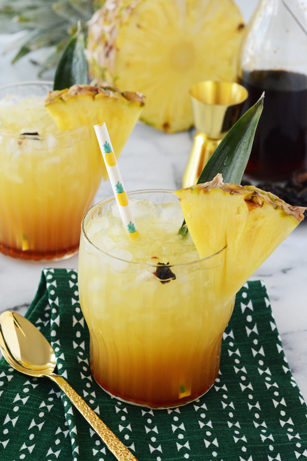 Pineapple Chile Ancho Cooler - a fun mocktail the whole family can enjoy. Sweet, smokey and just a touch of heat, this drink is far from boring.