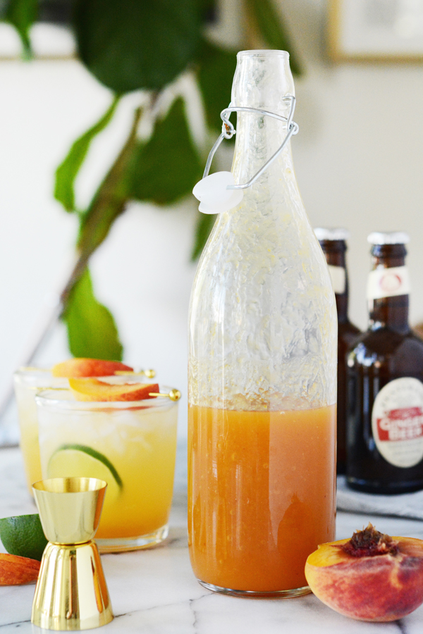 Peach Ginger Moscow Mule Mocktail