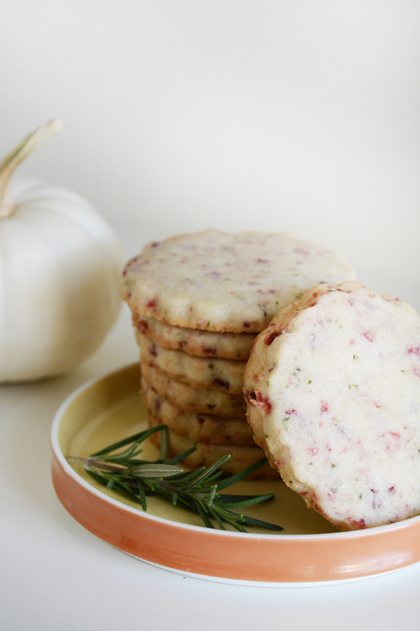 Cranberry Rosemary Shortbread Cookies
