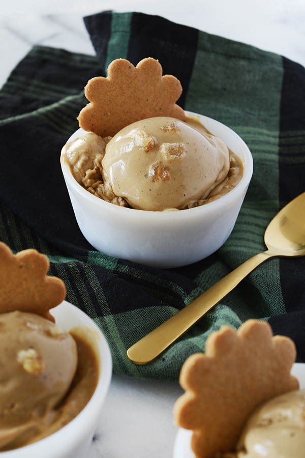 Gingerbread Ice Cream with Crystalized Ginger
