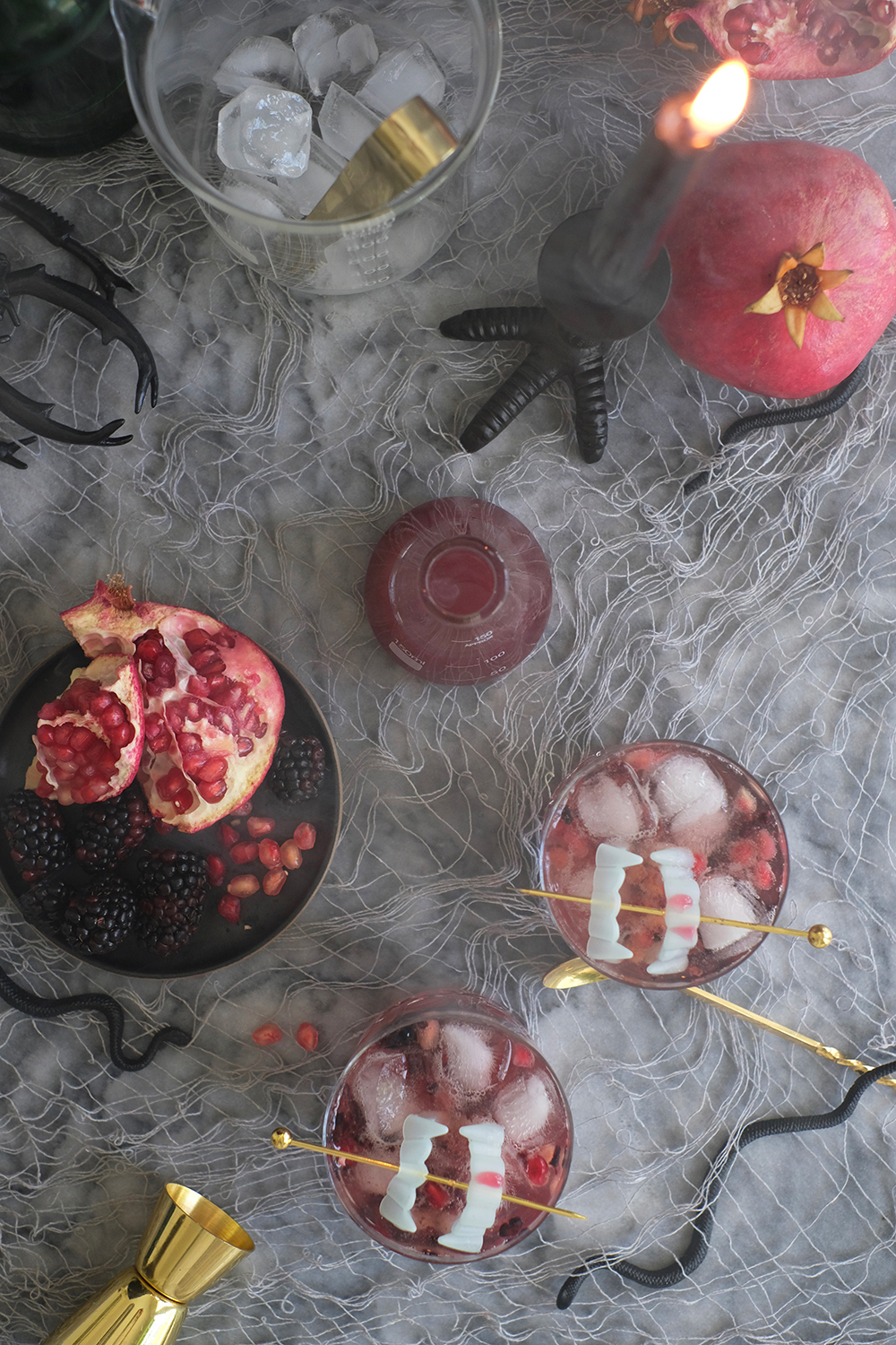 Pomegranate Potion Mocktail for Halloween
