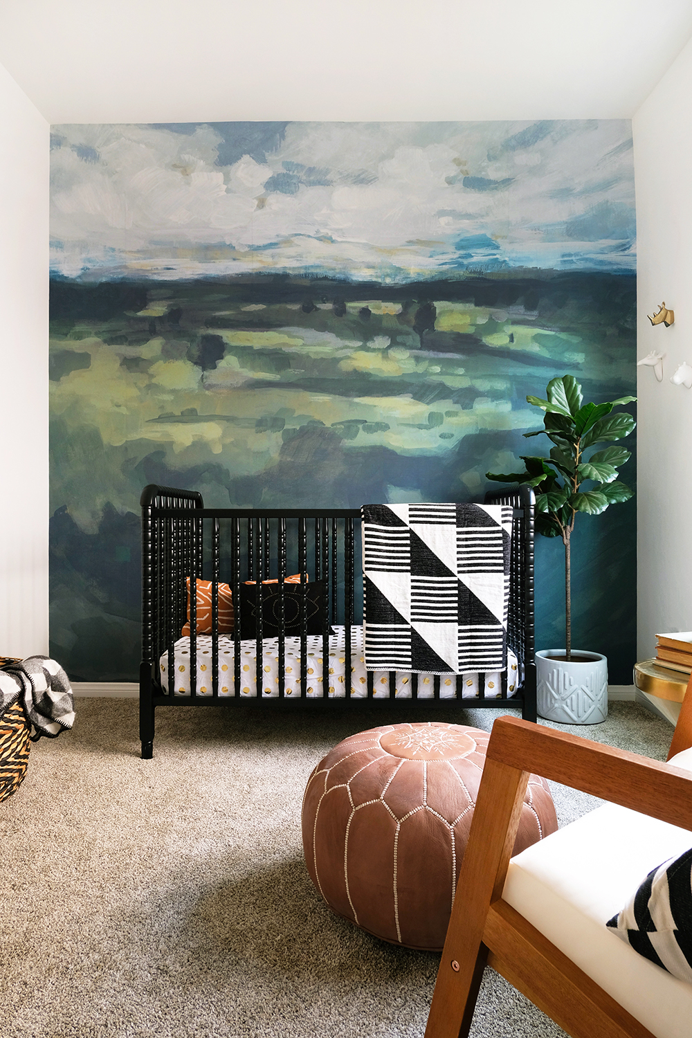 Minted Wall Mural in Naturally Neutral Nursery